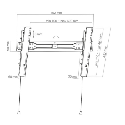 Preview: HAGOR BL Superslim Tilt 600 - Neigbare TV-Wandhalterung
